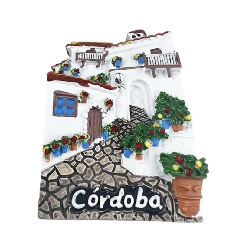 cordoba spain fridge magnet – andalusian white village style, charming travel memento & rustic home decor