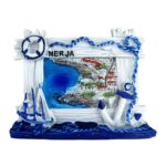 nerja spain fridge magnet – nautical beach scene travel souvenir for coastal decor & magnetic boards