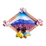 mount fuji japan fridge magnet scenic travel memory & cherry blossom home accent