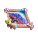 mount fuji japan fridge magnet scenic travel memory & cherry blossom home accent