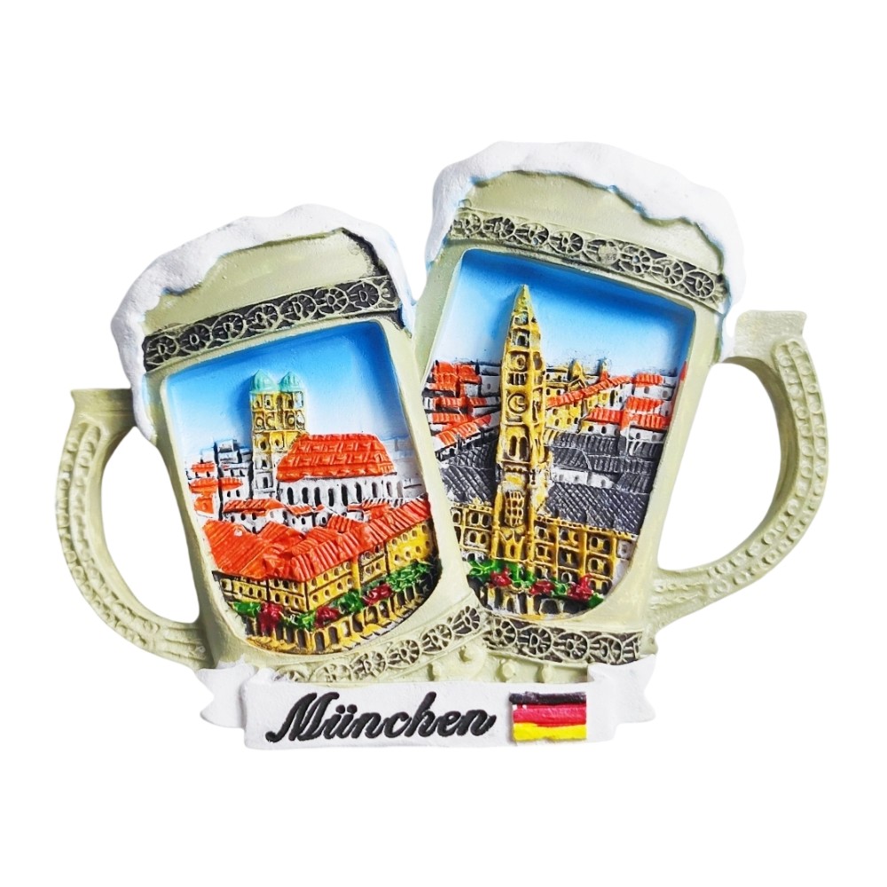 munich germany fridge magnet beer mug city souvenir & bavarian travel keepsake