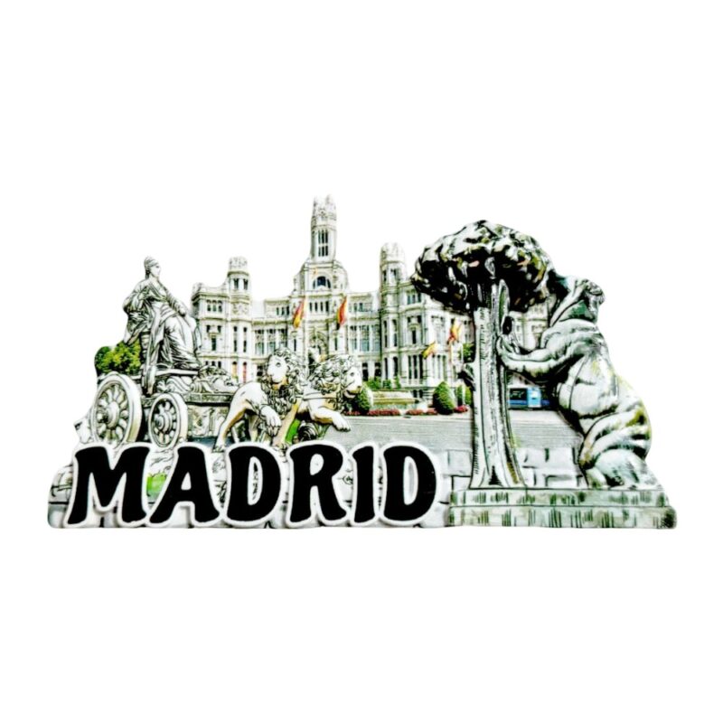 madrid spain fridge magnet – urban landmark gift for travelers & magnetic memo use