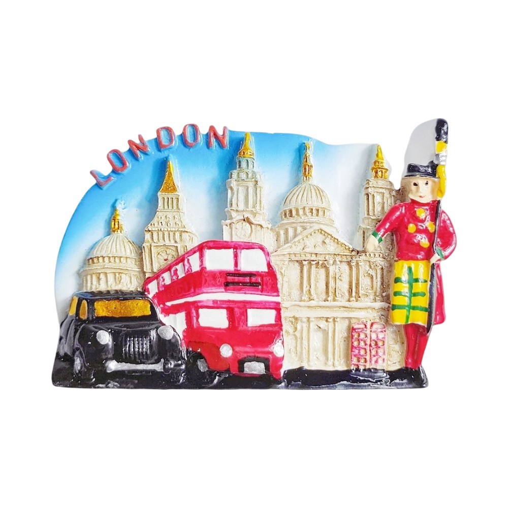 london uk fridge magnet british iconic bus and guard gift & classic travel memory