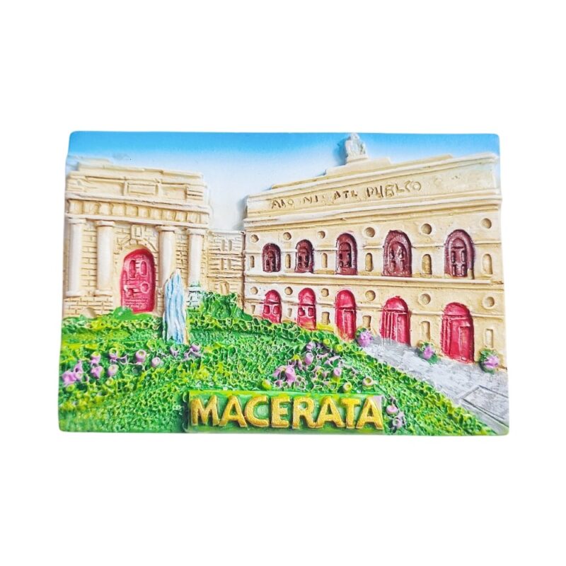 macerata italy fridge magnet historic architecture souvenir & european travel accent