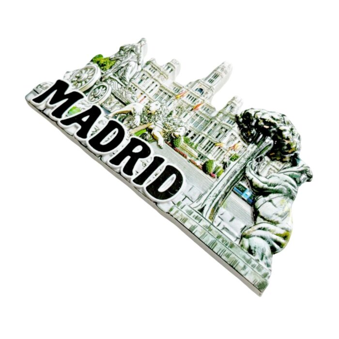 madrid spain fridge magnet – urban landmark gift for travelers & magnetic memo use