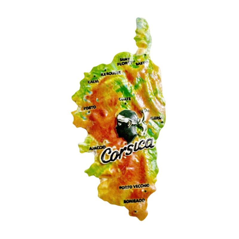 corsica island france fridge magnet – map shape souvenir for world travelers & collectors