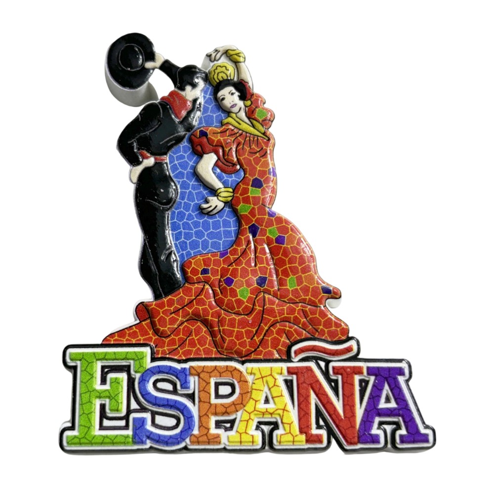 españa spain fridge magnet – color mosaic flamenco dancer gift for culture lovers
