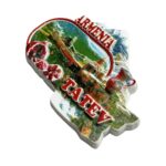 armenia fridge magnet – tatev monastery design with pomegranate – cultural gift & decor