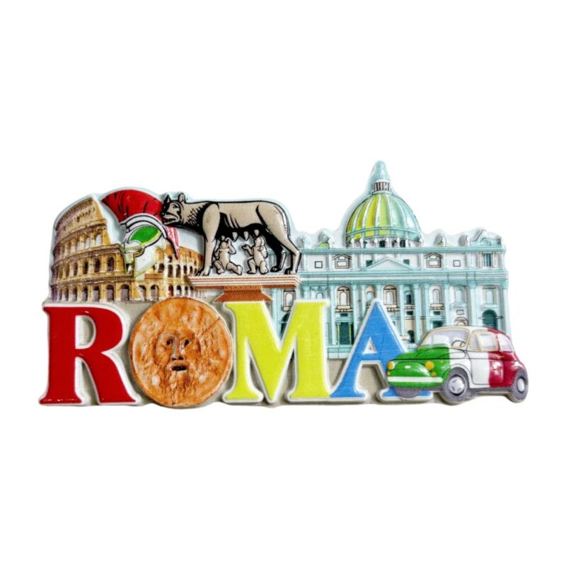 rome italy fridge magnet – colosseum & vatican icons souvenir for classic heritage decor