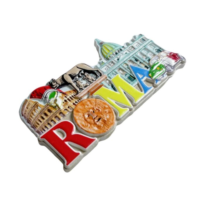 rome italy fridge magnet – colosseum & vatican icons souvenir for classic heritage decor