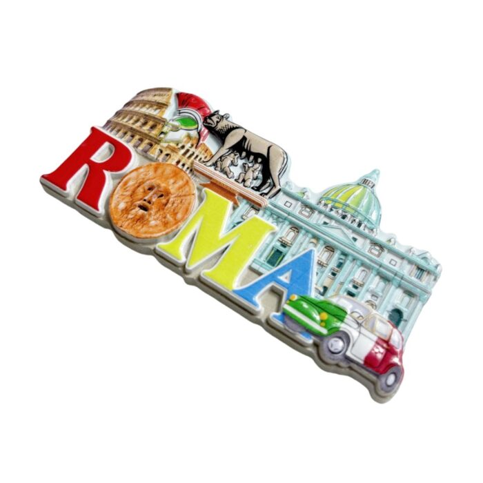 rome italy fridge magnet – colosseum & vatican icons souvenir for classic heritage decor