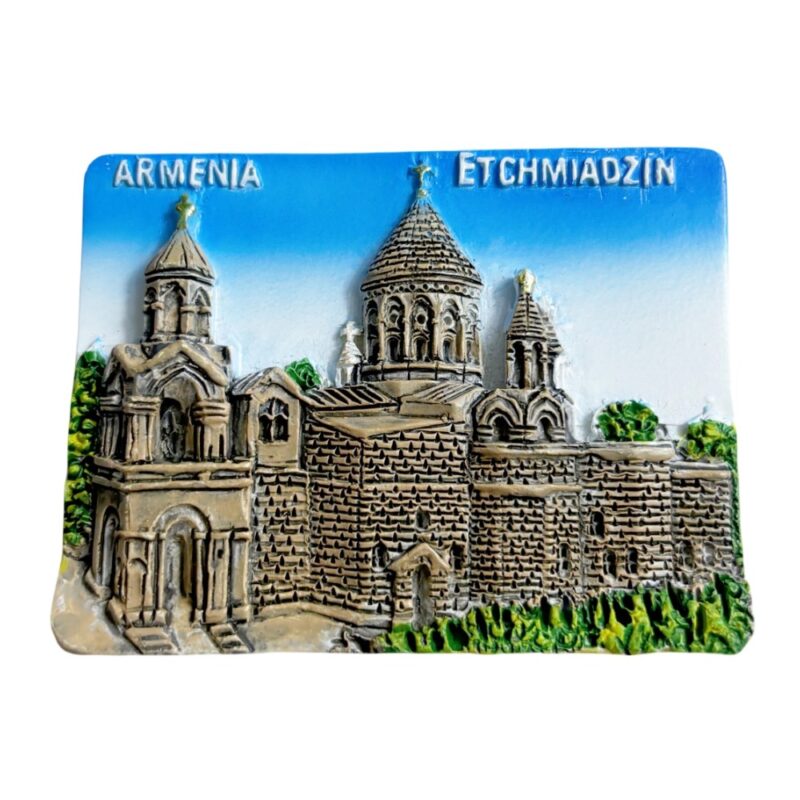 etchmiadzin armenia fridge magnet – ancient church scene souvenir & cultural memory
