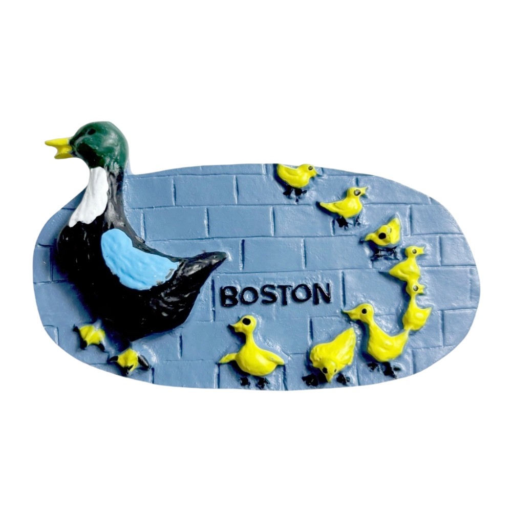 boston usa fridge magnet – ducklings on parade cute scene for kids & family decor