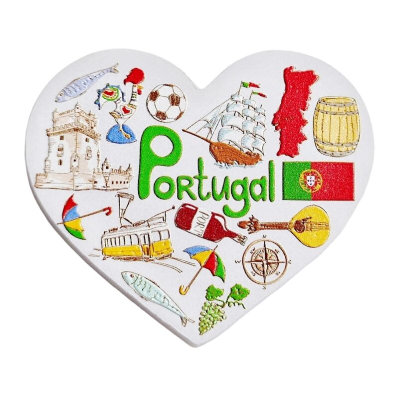 portugal heart shaped fridge magnet iberian peninsula souvenir gift & culinary theme decor