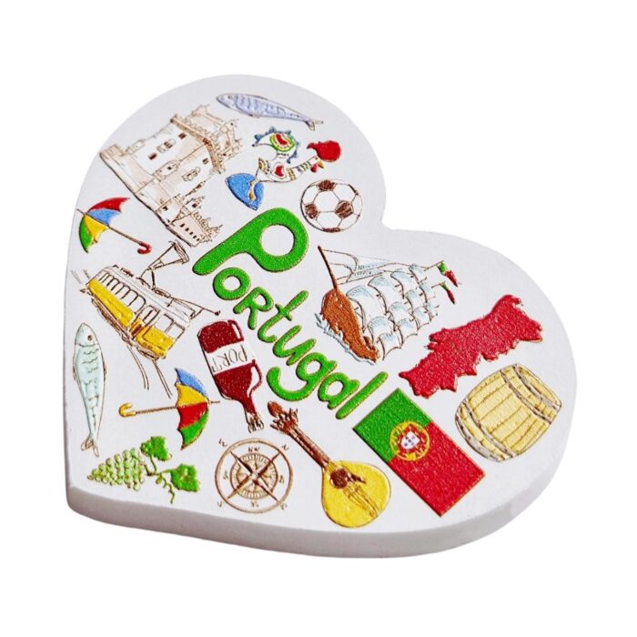 portugal heart shaped fridge magnet iberian peninsula souvenir gift & culinary theme decor
