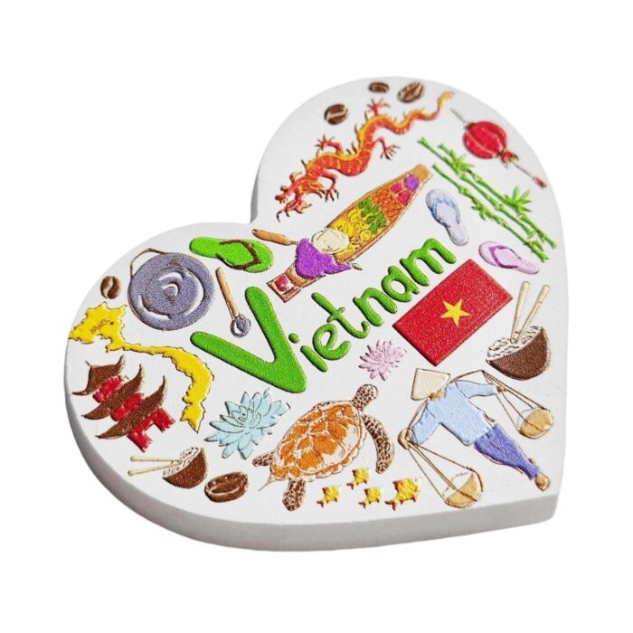 vietnam heart shaped fridge magnet southeast asia travel souvenir & cultural kitchen decor