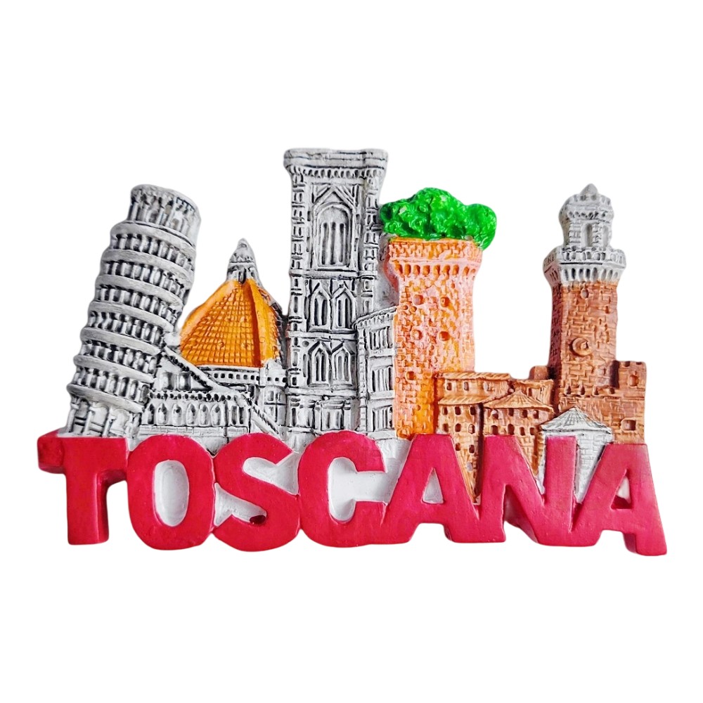 tuscany italy fridge magnet toscana skyline travel memento & european whiteboard gift
