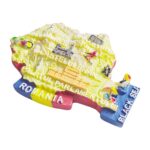 romania map shaped fridge magnet – cultural landmarks souvenir for collectors & memo display