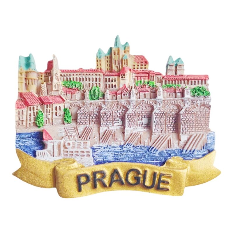 prague czech republic fridge magnet – historic castle city souvenir & magnetic memo holder