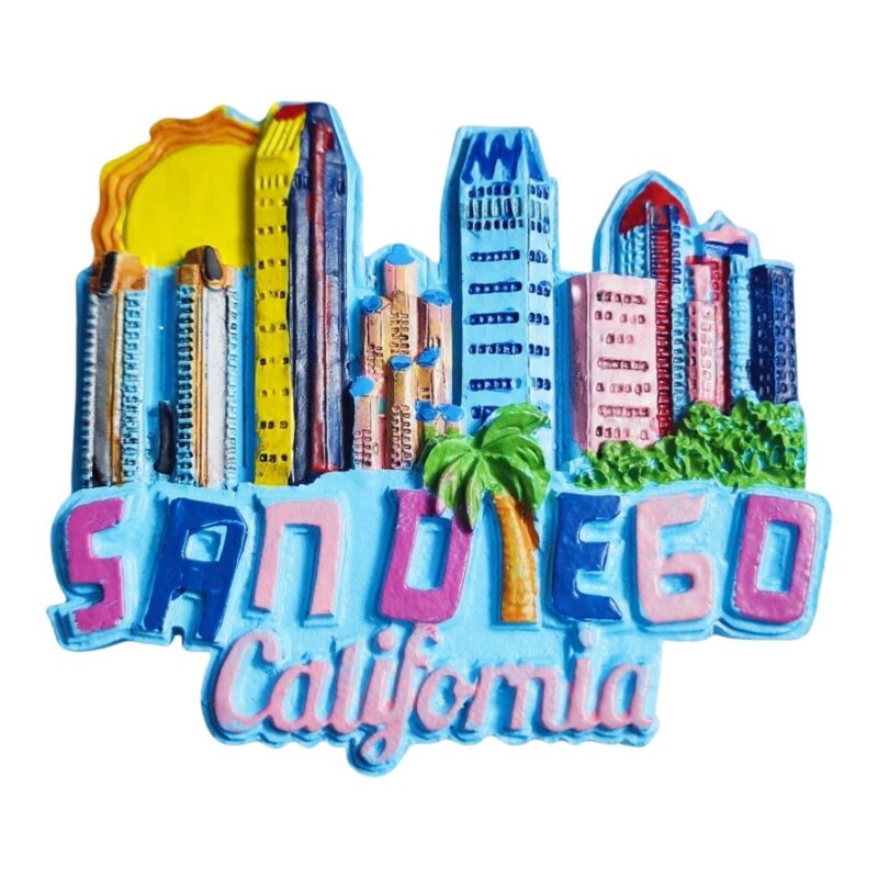 san diego california fridge magnet colorful skyline usa travel souvenir & refrigerator art