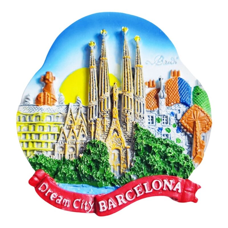 barcelona spain fridge magnet gaudi sagrada familia travel gift & colorful whiteboard decor