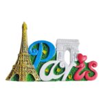paris france fridge magnet eiffel tower & arc de triomphe travel keepsake for kitchen decor