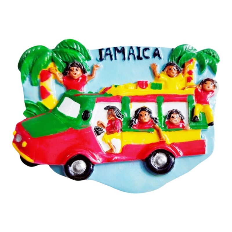 jamaica fridge magnet reggae bus travel souvenir & caribbean island fridge decoration