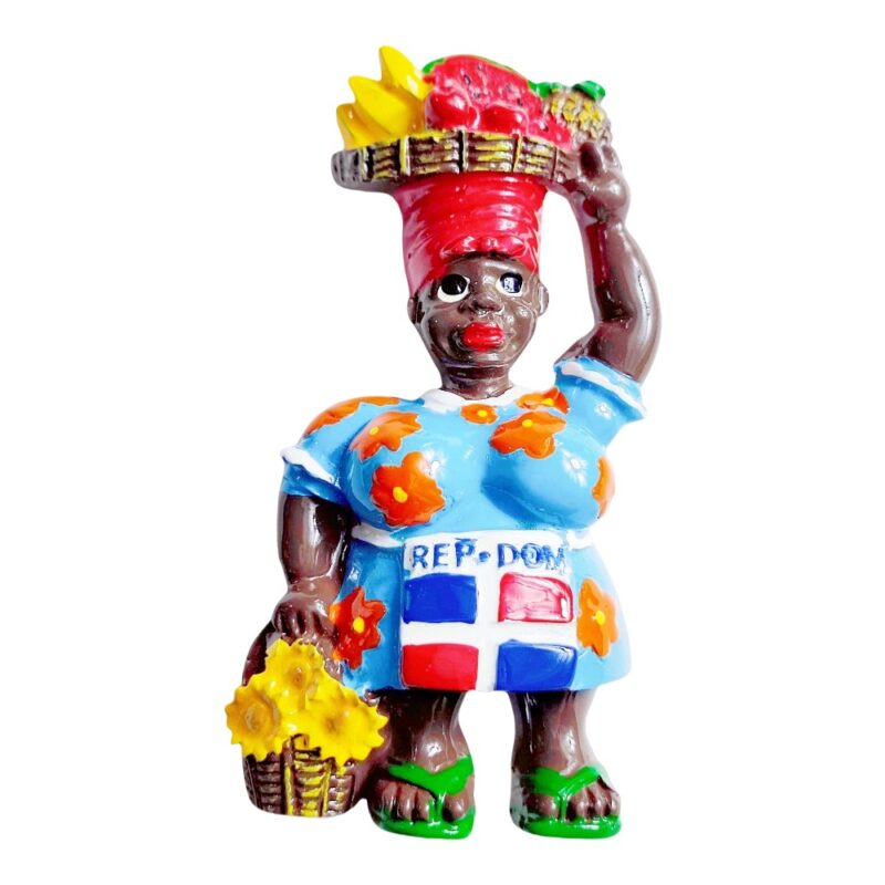 dominican republic fridge magnet fruit basket lady travel souvenir & caribbean culture decor