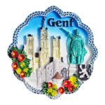 ghent belgium fridge magnet gent city landmark travel souvenir & vintage map decor