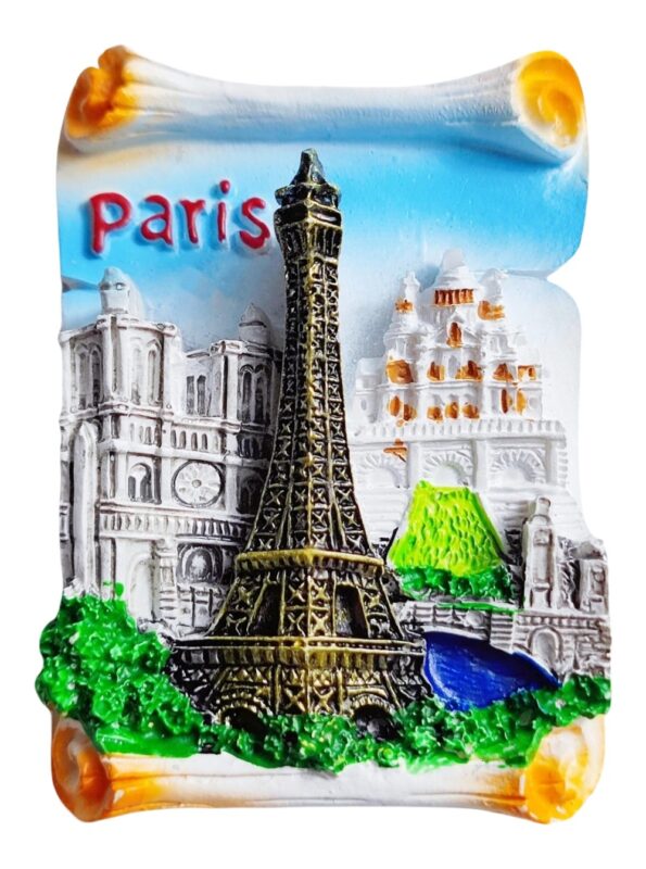 paris france fridge magnet eiffel tower and cathedral travel souvenir & romantic city decor