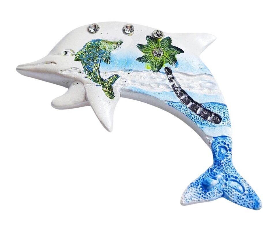 ocean dolphin fridge magnet sparkling sea life travel gift & nautical whiteboard decor