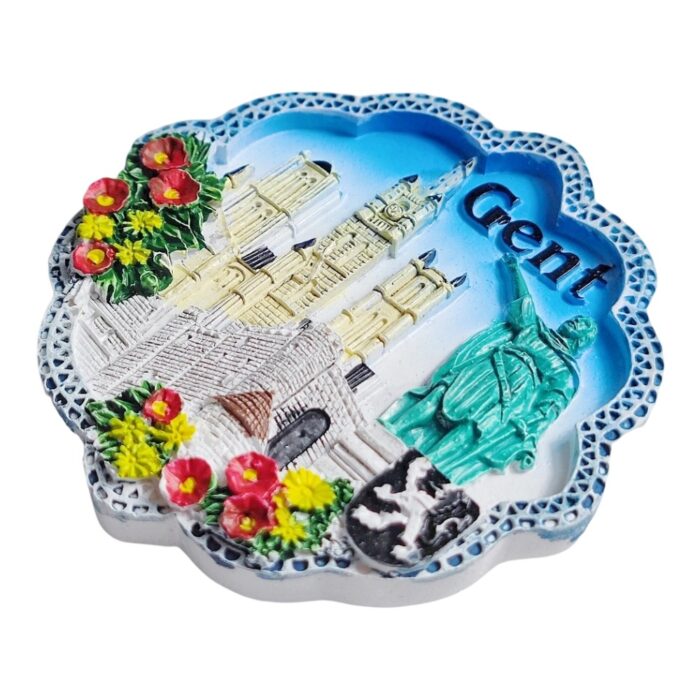 ghent belgium fridge magnet gent city landmark travel souvenir & vintage map decor