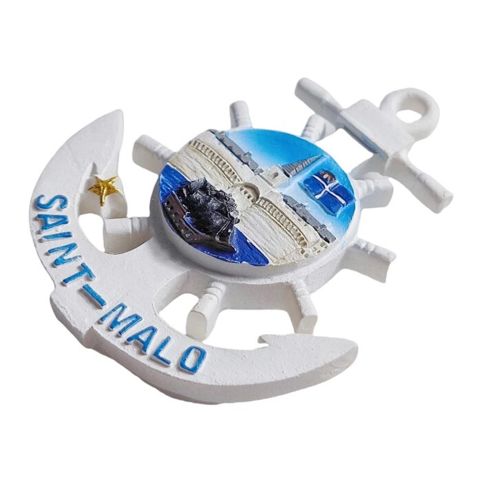 saint malo france fridge magnet nautical anchor design travel gift & coastal marine decor