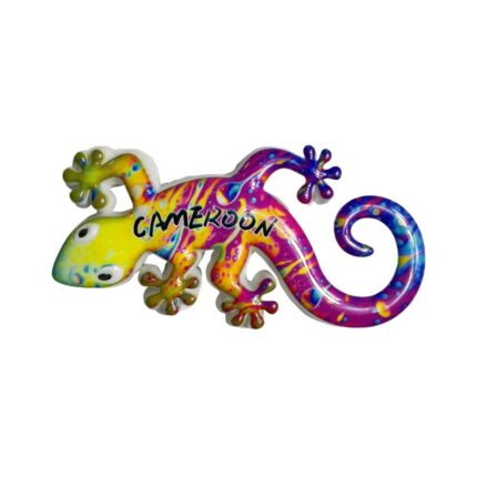 cameroon gecko fridge magnet african wildlife souvenir & colorful travel decor