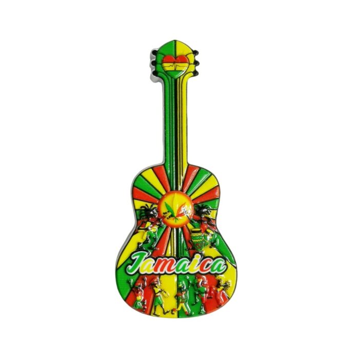 jamaica guitar fridge magnet caribbean reggae music gift & island vibe keepsake