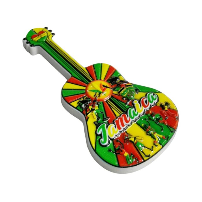jamaica guitar fridge magnet caribbean reggae music gift & island vibe keepsake