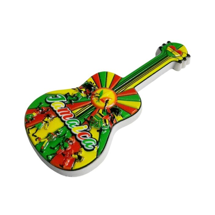 jamaica guitar fridge magnet caribbean reggae music gift & island vibe keepsake