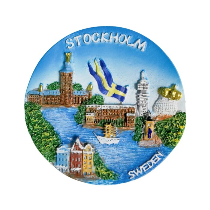 stockholm sweden fridge magnet – nordic cityscape souvenir & scandinavian travel decor