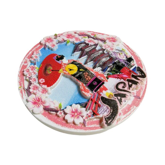japan cherry blossom fridge magnet geisha & pagoda souvenir gift & sakura decor accent