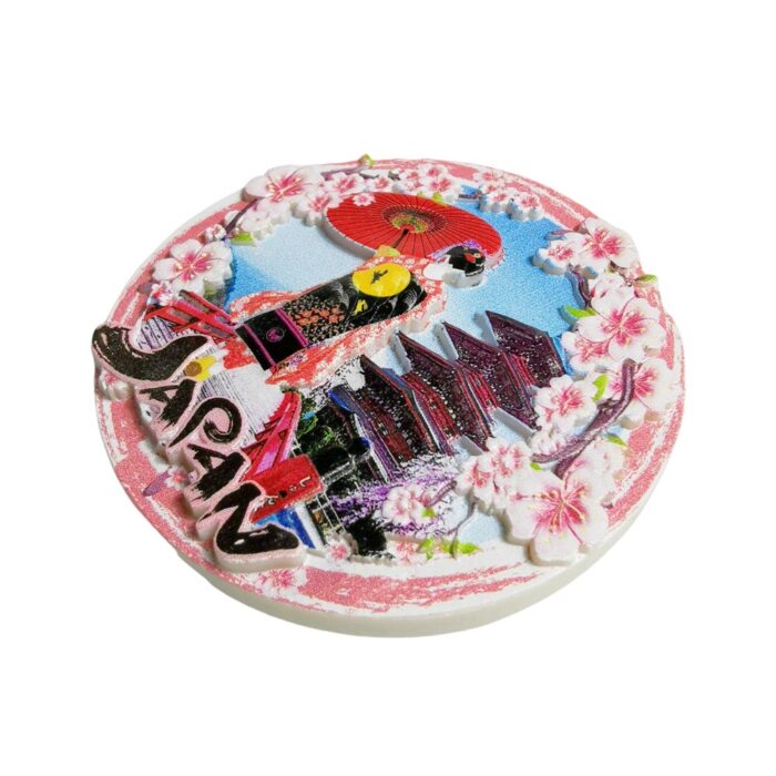 japan cherry blossom fridge magnet geisha & pagoda souvenir gift & sakura decor accent