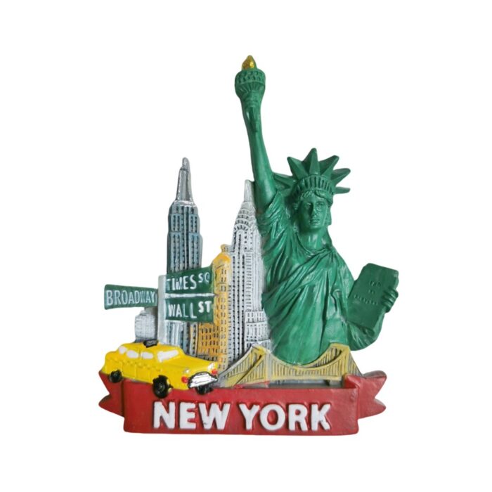 new york usa fridge magnet statue of liberty & skyline gift for city lovers