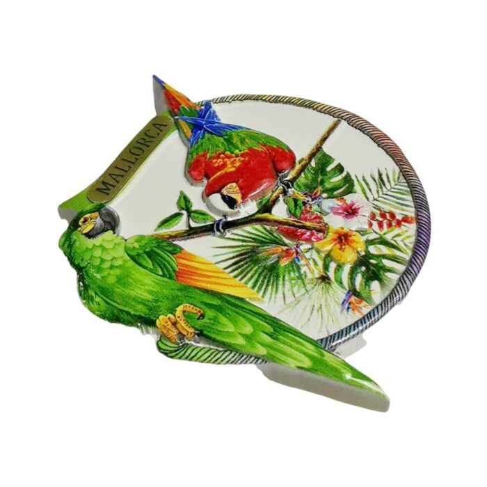 mallorca spain fridge magnet – tropical parrot gift & exotic vacation ornament