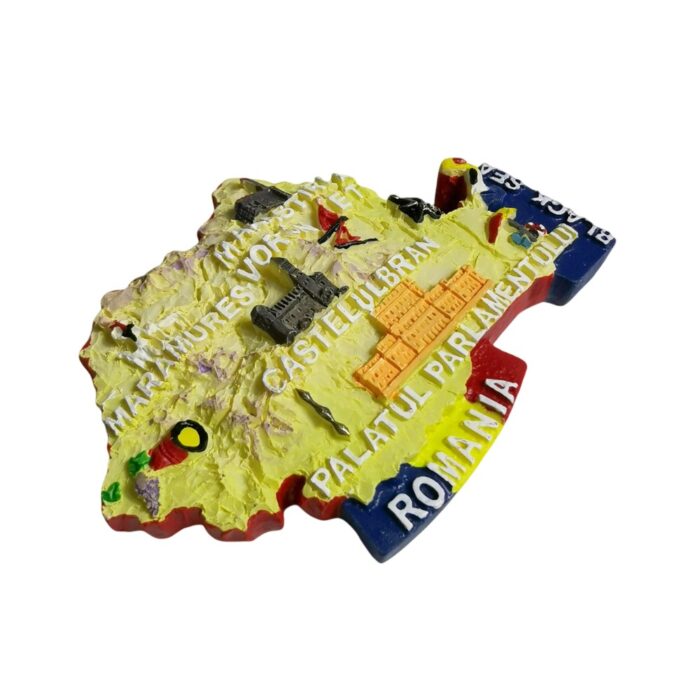 romania map fridge magnet – landmarks travel souvenir & eastern europe decor