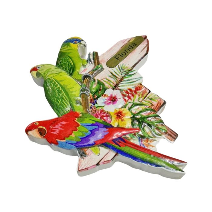 florida usa fridge magnet – parrot paradise souvenir & bright kitchen accent