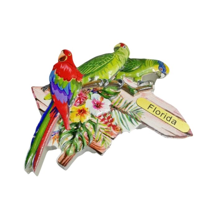 florida usa fridge magnet – parrot paradise souvenir & bright kitchen accent