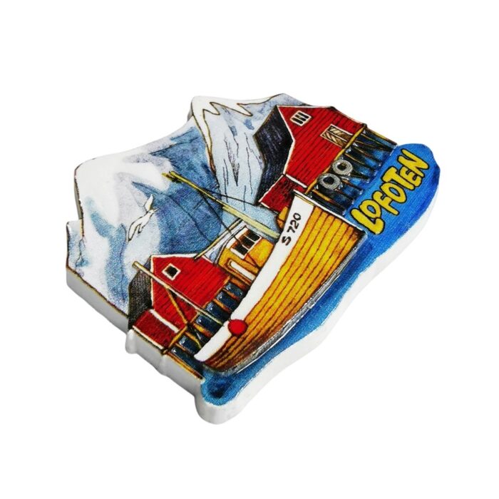 lofoten norway fridge magnet nordic fishing village scene gift & mountain souvenir decor