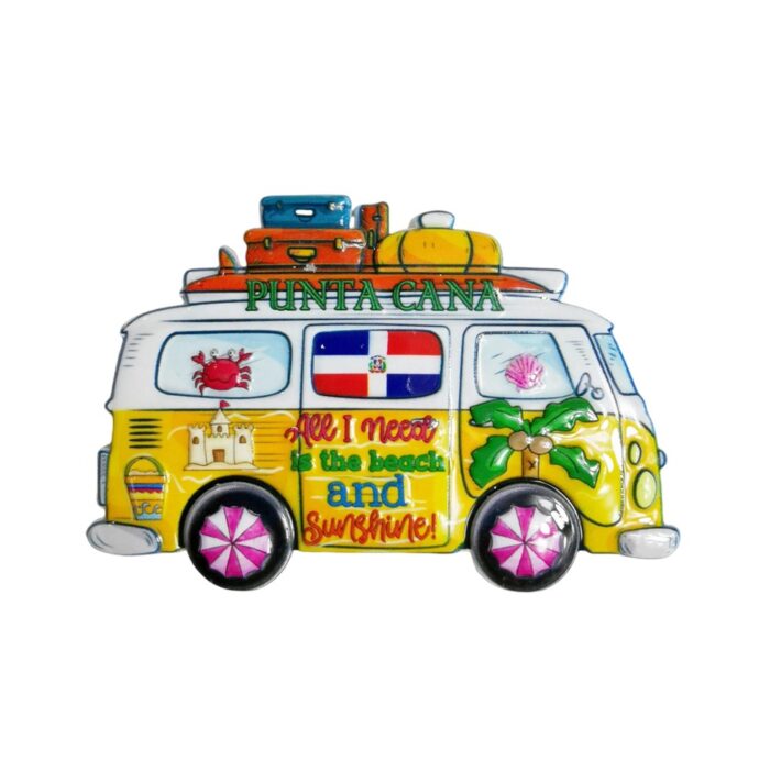 punta cana fridge magnet dominican republic beach bus souvenir & sunny vacation keepsake