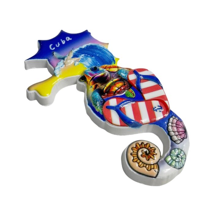 cuba sea turtle fridge magnet colorful caribbean travel gift & beach vibes decor