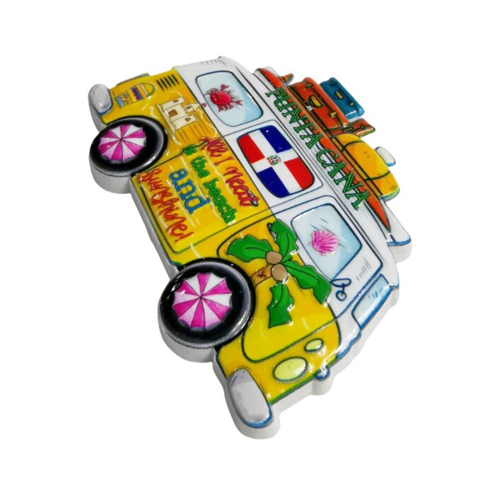 punta cana fridge magnet dominican republic beach bus souvenir & sunny vacation keepsake