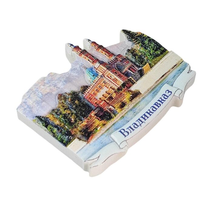 vladikavkaz russia fridge magnet – detailed caucasus architecture souvenir for culture enthusiasts